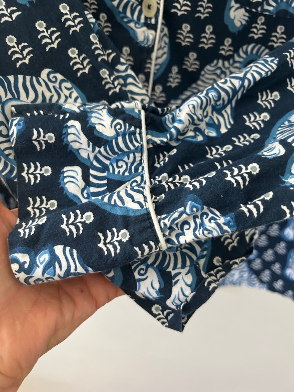 Printfresh Tiger Queen Pajama Top M Navy & White Organic Cotton - Picture 11 of 14
